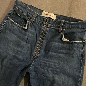Reformation Dark Blue Straight Women’s Zip-Up Jeans